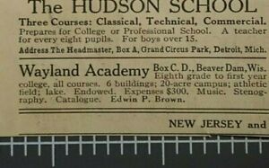 Beaver Dam Wisconsin Vintage Print Ad WAYLAND ACADEMY School 1916