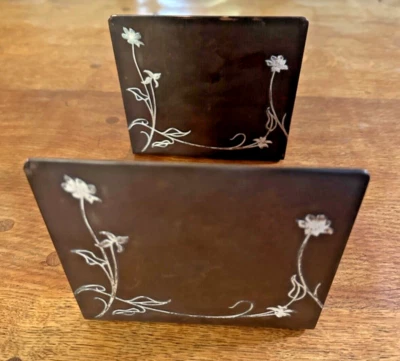 Antique Heintz Art Metal Sterling on Bronze Arts & Crafts Bookends Pair - Image 1 of 4