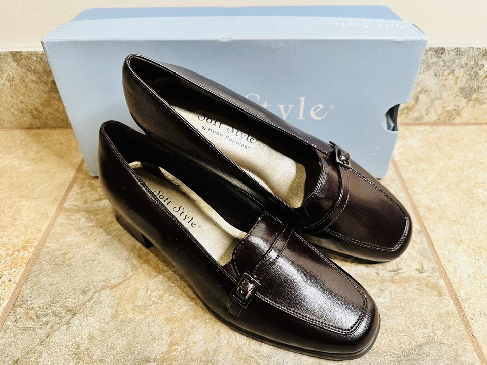 Estilo suave | Zapatos planos de cuero marrón oscuro deslizantes para mujer talla 6 M | ¡LINDOS! ✨💖 Foto 1 de 4