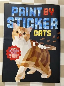 Paint by Sticker Book Cats Create 12 Images One Sticker at a Time 12.5x9" - Imagen 1 de 16