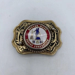 Vintage Shriners Masonic Shrine Convention 1984 Boston Massachusetts Belt Buckle - Picture 1 of 2
