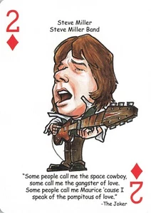 Tarjeta de caricatura rara de Steve Miller Band de Steve Miller: posee un pedazo de historia del rock - Imagen 1 de 2