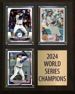 Placa de 3 cartas de campeones de la Serie Mundial de los Dodgers 2024 Topps Bowman Shohei Ohtani Mookie - Imagen 1 de 3