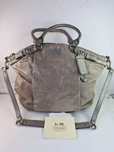 Coach Madison Silber Metallic Leder Top Handle Tote Handtasche 2012 - Bild 1 von 24