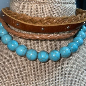 Paparazzi Bracelet Natural Resources Blue Beads Pull String Urban Braided Pull - Picture 1 of 5