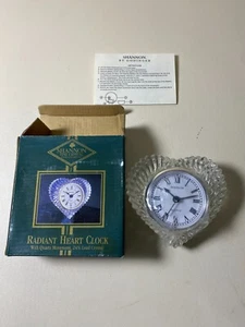 Neu im Karton Godinger Shannon Kristall Herz Uhr Quarz Bleikristall 4x4" Valentinstag - Bild 1 von 6