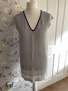 Mango Suit Collection weiß & schwarz Etuikleid Tunika Gr. M einfarbig Print - Bild 1 von 9