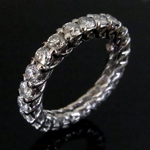 2.9ct Diamond 18K Gold Eternity Band Ring Anniversary Wedding Band Custom Made - Picture 1 of 1