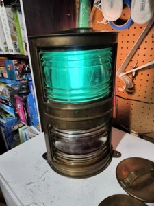 Rare Bronze William Harvie Navigation Light Double Stack Works Electrified - Picture 1 of 12
