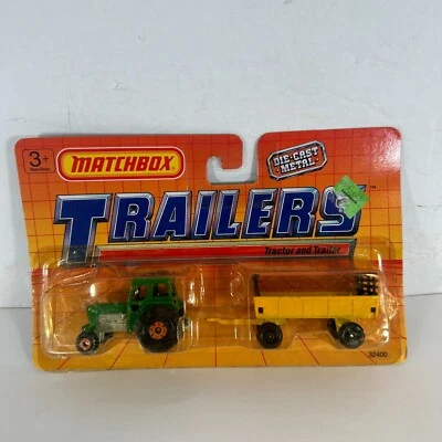 Remolque Matchbox Trailers 32400 TP108 de metal fundido a presión verde y amarillo 1990 Foto 1 de 4