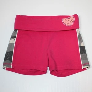 Justice Girl's Pink & Camo Side Panels Heart Patch Athletic Shorts size 6 - Picture 1 of 2