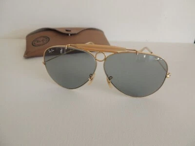 VINTAGE BAUSCH & LOMB USA RAY BAN SHOOTING/AVIATOR SUNGLASSES W/ CASE - Image 1 of 4