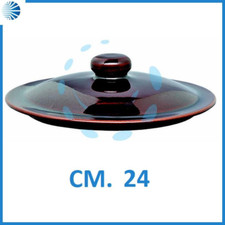 Coperchio casseruola pentola tegame in terracotta argilla coccio cm. 24