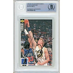 1994-95 Collectors Choice Silver #45 Rik Smits Signed Card AUTO Beckett Pacers - Picture 1 of 5