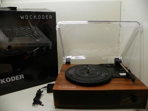 WOCKODER Retro Vinyl Turntable Record Player Stereo Speakers Bluetooth Function - Picture 1 of 5