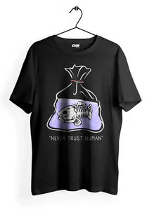 T-Shirt Maglietta Never Trust Human Urban Oversize Tshirt Unisex Regalo Moda - Picture 1 of 5