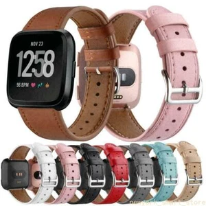 For Fitbit Versa 4 Sense 2 Genuine Leather Watch Band Strap Replacement Bracelet - Picture 1 of 35