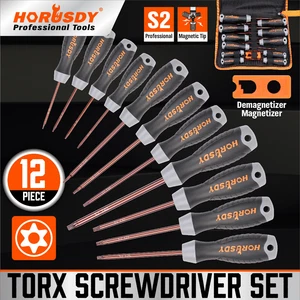 12 PC Torx Screwdriver Set Magnetic T6 - T40 Security Tamper Proof Star S2 Steel - Picture 1 of 9