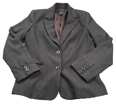 Blazer Eddie Bauer Mujer Talla 6P Rayas 2 Botones Clásico Elastizado Manga Larga Foto 1 de 4