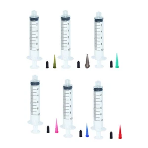 10ml/10cc Luer Lock Syringes with TT Tapered Tip Caps Pack of 6 - Picture 1 of 3