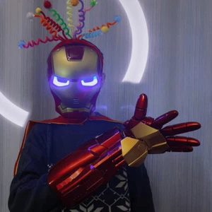 Iron Man Wearable Electric Arm Gloves Soft Bullet Launcher LED Mask Toy Cosplay - Picture 1 of 13