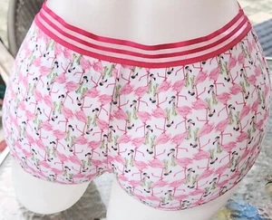 Victorias secret 🐦 M Rare Vintage Flamingo Cotton Boyshort Shortie Panty Pink - Picture 1 of 4