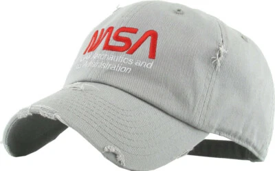 NASA Distressed Adjustable Gray Cap Dad Hat by KB Ethos  - Image 1 of 3