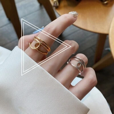 Anillo de nudo para pulgar banda de plata esterlina 925 y anillo destacado hecho a mano ajustable Foto 1 de 4