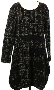 t by Transparente Tunic-Dress 2 (M-L) Artsy Contrast, Plush Textured Cotton/Poly - Picture 1 of 5