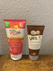 Yes To Grapefruit Facial Scrub 4oz & Yes To Coconut Facial Mask 2oz - Picture 1 of 1