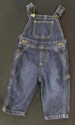 Vintage Wrangler Denim Overalls Unisex Size 6-9M Baby One Piece Pockets Dark - Image 1 of 4