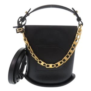 AUTHENTIC DELVAUX Pan Eclat Nano Shoulder Bag Black Leather - Picture 1 of 9