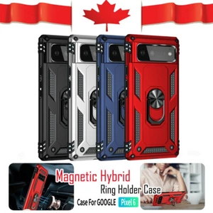 For Google Pixel 6A 6 Pro Shockproof 360 Magnetic Ring Kickstand Case Cover - Picture 1 of 13