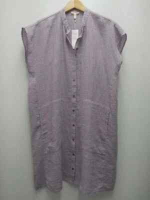 Vestido Eileen Fisher Nuevo Talla M, L, XL Brumoso Lila Fruncido Lino Orgánico Foto 1 de 4