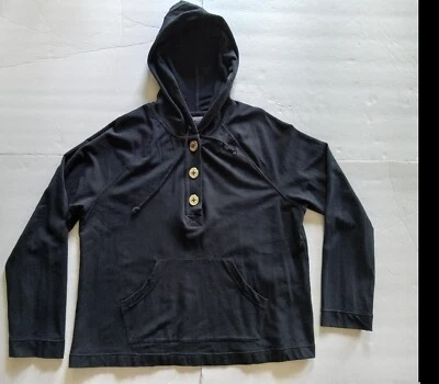 NAUTICA Women's Pullover Hoodie Sweatshirt Navy Blue - Size XL - w/ Buttons - Image 1 of 4