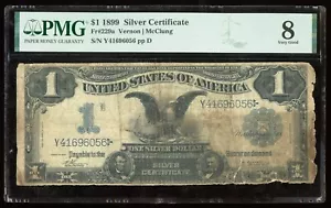 1899 $1 Silver Certificate Note Fr. 229a Black Eagle PMG 8 Comment - Picture 1 of 2