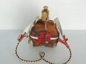 Hungarian Flask Horse Hair Cover Bottle Vintage 1950 -IS Kulacs HUNGARIAN 8 X 5" - Picture 1 of 7