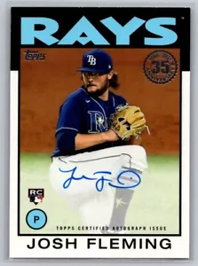 2021 Topps Update Series 1986 Topps Josh Fleming Auto #86B-JFL RC Tampa Bay Rays - Picture 1 of 2