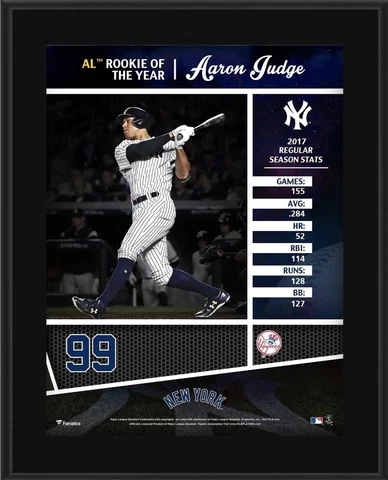 Aaron Judge New York Yankees 10.5" x 13" 2017 AL Rookie of the Year Plaque Cover