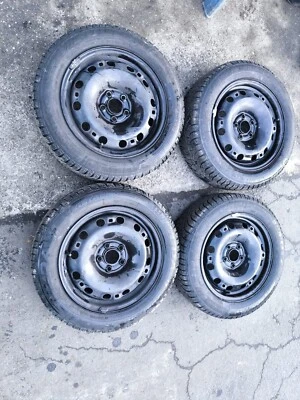 4 Stahl Felgen  Kompletträder 185/60R15 88T VW Polo 6R Skoda Yeti Rapid Seat - Bild 1 von 4