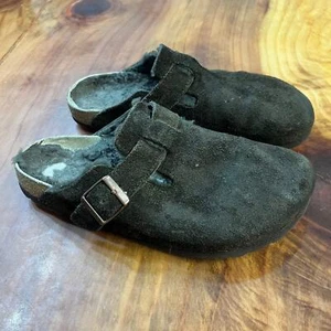 Zapatos Birkenstock Boston Zueco sin cordones 41 para mujer 10 para hombre 8 hebilla de gamuza - Imagen 1 de 8