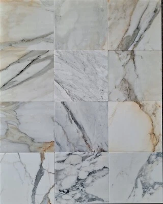 Calacatta Gold Honed Marble Tile 12" × 12" × ⅜" - 120 SQ. FT. Lot - Image 1 of 4