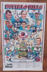 Vintage 1984 Buffalo Bills Silver Anniversary Poster All Time Team Commemorative - Picture 1 of 7
