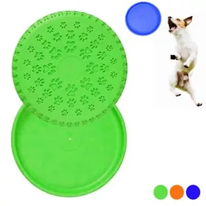 Pet Rubber Flying Disc 9" Catch Dog Fetch Toy Play Exercise Garden - Picture 1 of 1