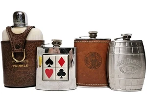 Jack Daniels Old No 7 Stainless Steel 6 oz Barrel Shaped Hip Flask, 2007, lot - Picture 1 of 24