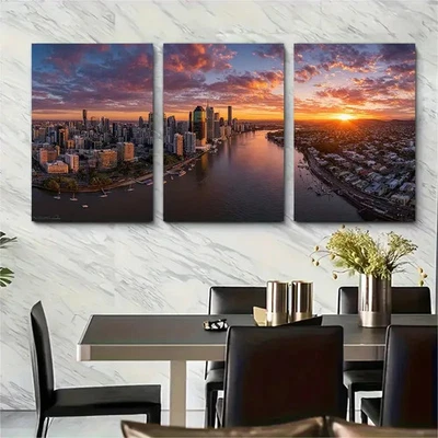 3pcs Wander Through Brisbane Wall Art Canvas Unframed/Framed - Image 1 of 4