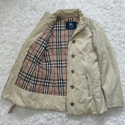 Burberry London Puffer Jacket Nova Check Belted Beige Women's US Size S-M Auth - Image 1 of 4