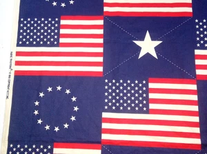 Vintage 1990 Stoff Traditionen USA Flagge Druck Stoffreste 44" x 36" - Bild 1 von 4