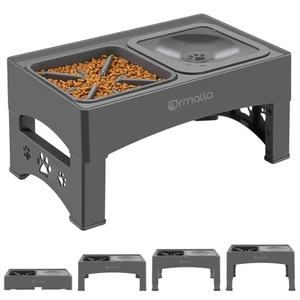 Ormalla Elevated Slow Feeder Dog Bowls with No Spill Water Bowl Raised Bowl f... - Picture 1 of 7