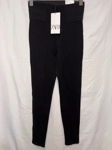 Leggings ZARA de tiro alto con cintura elástica ancha negros talla pequeña 8372/276/800 - Imagen 1 de 13
